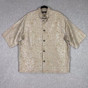 Eskandar Floral Brocade Achkan Mandarin Collard Oversized Silk Blend Jacket Sz 1